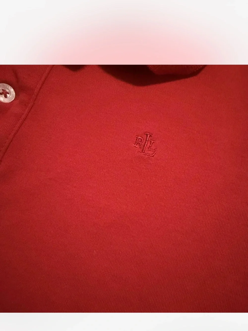 Lauren Ralph Lauren Red Slim Fit Polo Golf Shirt Petite Small P/S Cotton Classic